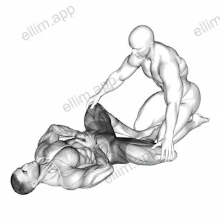 Assisted Lying Adductors Stretch exercise targeting Hips