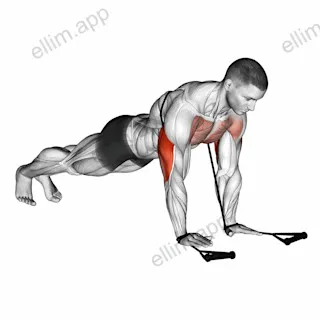 Band close grip push up exercise targeting Chest