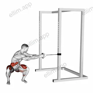 Band Squat Twist exercise targeting Waist and Gluteus Maximus