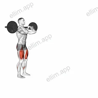 Barbell Front Rack Walking Lunge exercise targeting Thighs