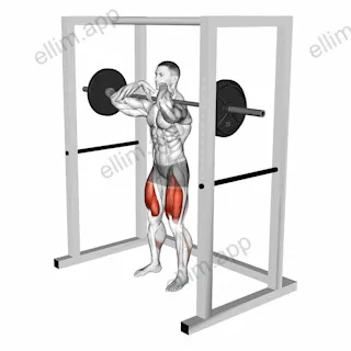 Barbell Pin Front Squat exercise targeting Thighs
