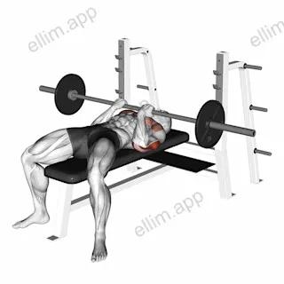 Barbell Reverse Close-grip Bench Press exercise targeting Upper Arms and Triceps Brachii