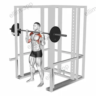 Barbell Standing Shoulder Pin Press exercise targeting Shoulders