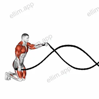 Battling Ropes Alternating Waves with Kneeling Get-Up exercise targeting Cardio