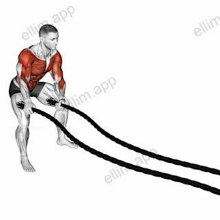 Battling Ropes Side to Side Arms exercise targeting Back and Chest