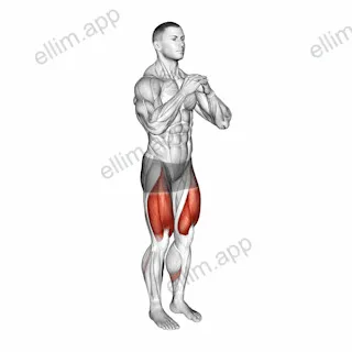 Bodyweight Narrow Stance Squat exercise targeting Thighs and Gluteus Maximus