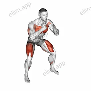 Cross Body Punch in Squat Position exercise targeting Chest