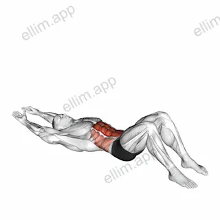 Crunch (arms straight) exercise targeting Waist and Rectus Abdominis
