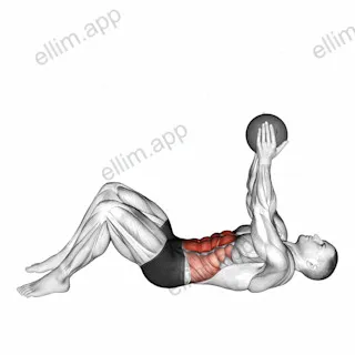 Crunch with Medicine Ball exercise targeting Waist and Rectus Abdominis