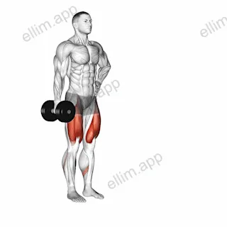 Dumbbell Contralateral Forward Lunge exercise targeting Thighs and Gluteus Maximus