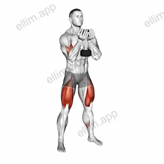 Dumbbell Goblet Squat and Biceps Curl exercise targeting Thighs