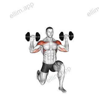 Dumbbell Half Kneeling Military Press exercise targeting Shoulders