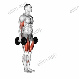 Dumbbell Lunge with Bicep Curl exercise targeting Upper Arms