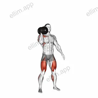 Dumbbell One Arm Thruster exercise targeting Hips and Shoulders