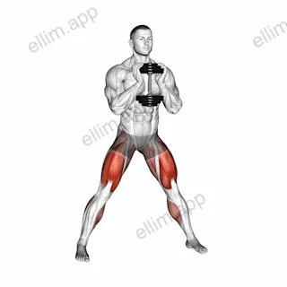 Dumbbell Side Squat exercise targeting Thighs and Gluteus Maximus