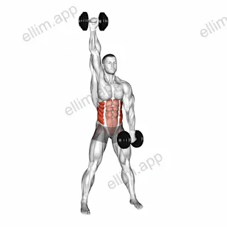 Dumbbell Standing Windmill exercise targeting Waist