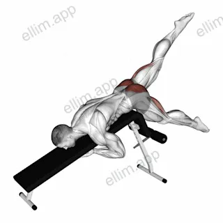 Incline Alternate Flutter Kicks exercise targeting Hips