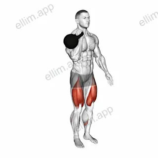 Kettlebell Contralateral Reverse Lunge exercise targeting Thighs