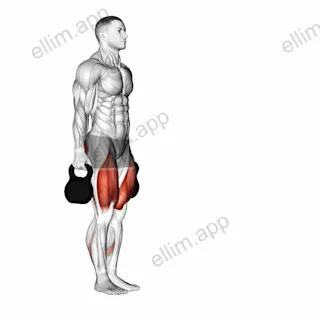 Kettlebell Forward Lunge exercise targeting Thighs and Hips