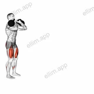 Kettlebell Front Rack Walking Lunge exercise targeting Thighs