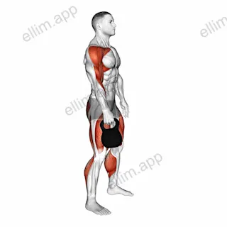 Kettlebell Hang Clean exercise targeting Thighs and Adductor Magnus