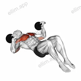 Kettlebell Lying on Floor Chest Press exercise targeting Chest