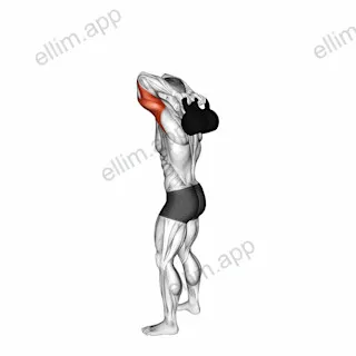 Kettlebell Overhead Triceps Extension exercise targeting Upper Arms