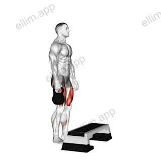 Kettlebell Single Leg Step-Up exercise targeting Thighs