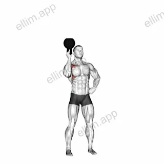 Kettlebell Standing Bottoms Up One Arm Shoulder Press exercise targeting Shoulders and Deltoid Anterior