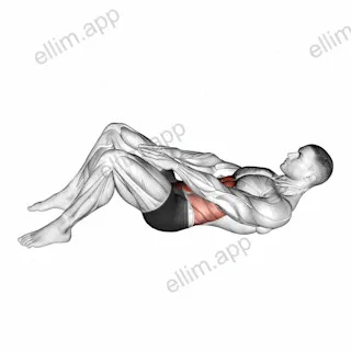 Knee Touch Crunch exercise targeting Waist and Rectus Abdominis