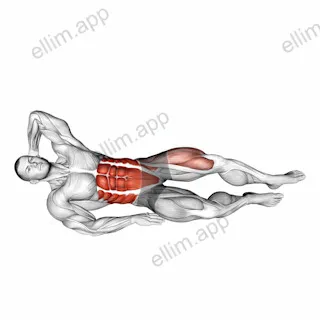 Knee Tuck Oblique Crunch exercise targeting Waist
