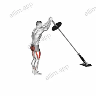 Landmine Overhead Rear Lunge exercise targeting Thighs