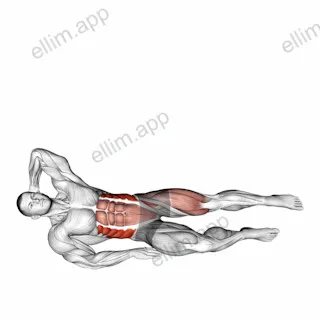 Leg Raise Oblique Crunch exercise targeting Waist and Gluteus Medius