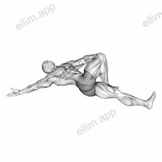 Lying Cross Over Knee Pull Down Stretch exercise targeting Hips and Gluteus Maximus
