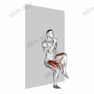 March Sit (wall) exercise targeting Thighs and Gluteus Maximus