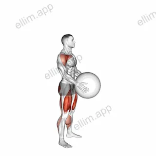 Medicine Ball Squat Jump exercise targeting Thighs
