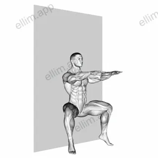 Plyo Sit Squat (wall) exercise targeting Thighs and Gastrocnemius