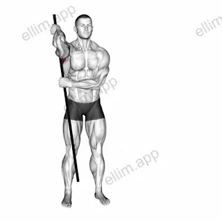 PVC Front Rack Stretch exercise targeting Back and Infraspinatus