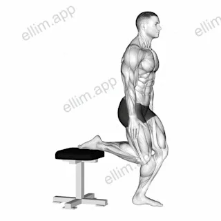 Raised Foot Shin Stretch exercise targeting Calves