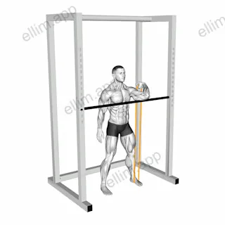 Resistance Band Assisted Front Rack Stretch exercise targeting Back and Infraspinatus