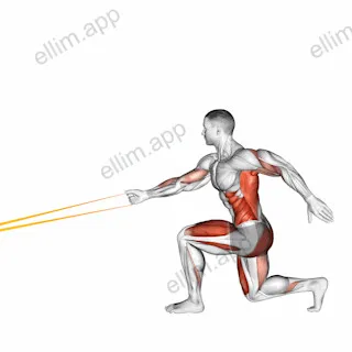 Resistance Band Jump Lunge with Single Arm Row exercise targeting Back