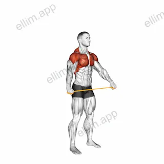 Resistance Band Pass Through exercise targeting Shoulders