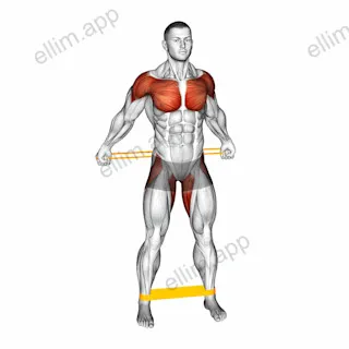 Resistance Band Standing Back Warming-up exercise targeting Chest and Hips