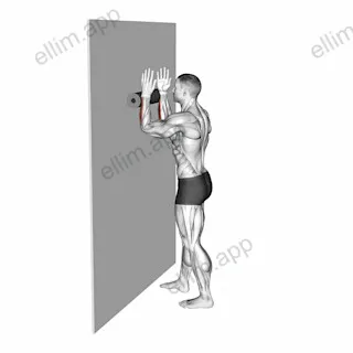 Roll Forearms Standing Against Wall exercise targeting Forearms