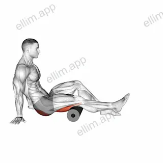 Roll Hamstrings and Glute Sitting on Floor exercise targeting Thighs