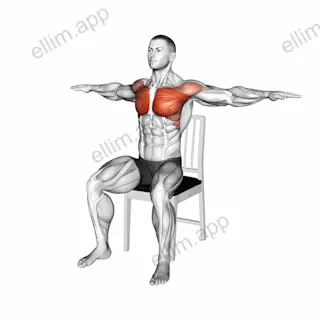 Seated Arm Crossover on a Chair exercise targeting Chest