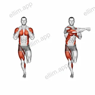 Single Leg Balance Cross Punch exercise targeting Plyometrics