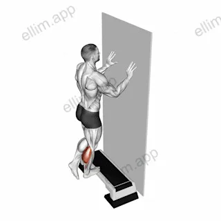 Single Leg Calf Raise Off Step exercise targeting Calves and Gastrocnemius