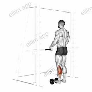 Single Leg Calf Raise (on a dumbbell) exercise targeting Calves and Gastrocnemius