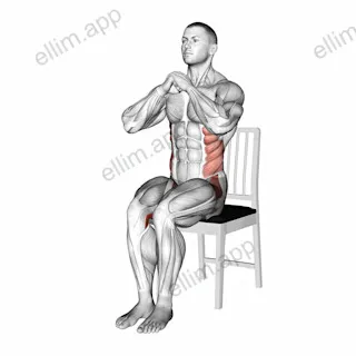 Sitting Alternate Abduction Twist on a Chair exercise targeting Hips